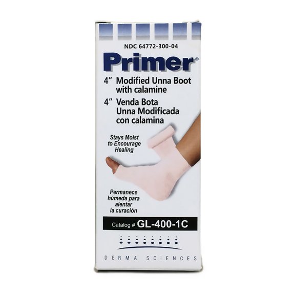 Primer Unna Boot White Gauze 4" x 10 Yd with Zinc Oxide GL4001C, 1 Ct