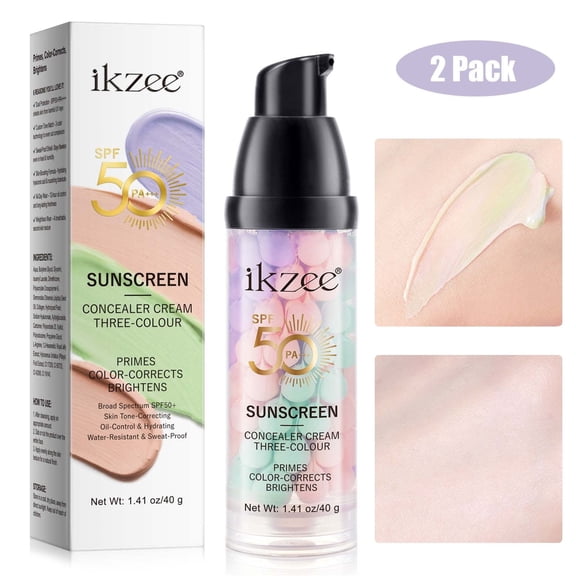 Primer for Face Before Makeup, SPF 50 Sunscreen Isolation Cream, Skin Tone-Correcting, Oil-Control & Hydrating, Water-Resistant & Sweat-Proof - 2Pack