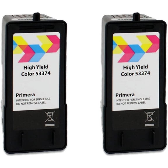 Primera 53374 High Yield Tri-Color Ink Cartridge 2-Pack