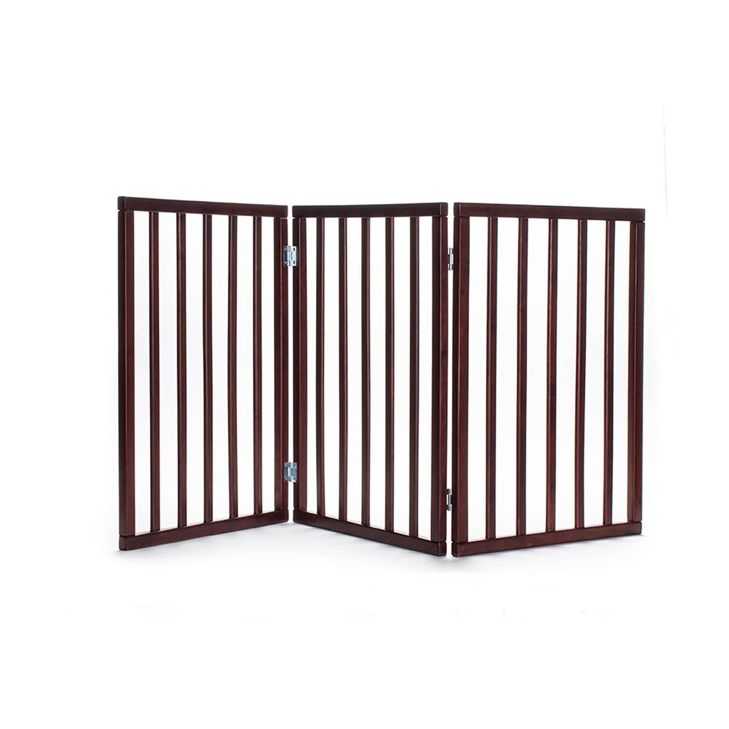 Walnut Solid Wood Freestanding Pet Gate with Three Panels