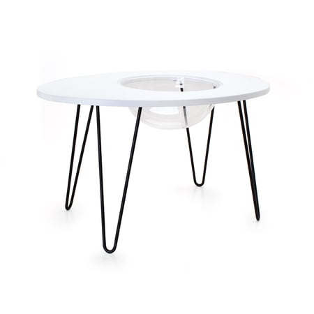Primetime Petz NestEgg Large Raised Cat Bed with Side Table, White