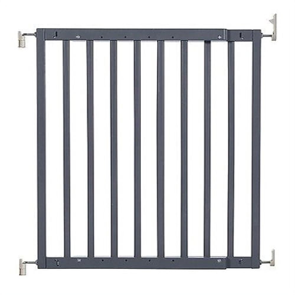 Gray Solid Wood and Metal Expandable Pet Gate