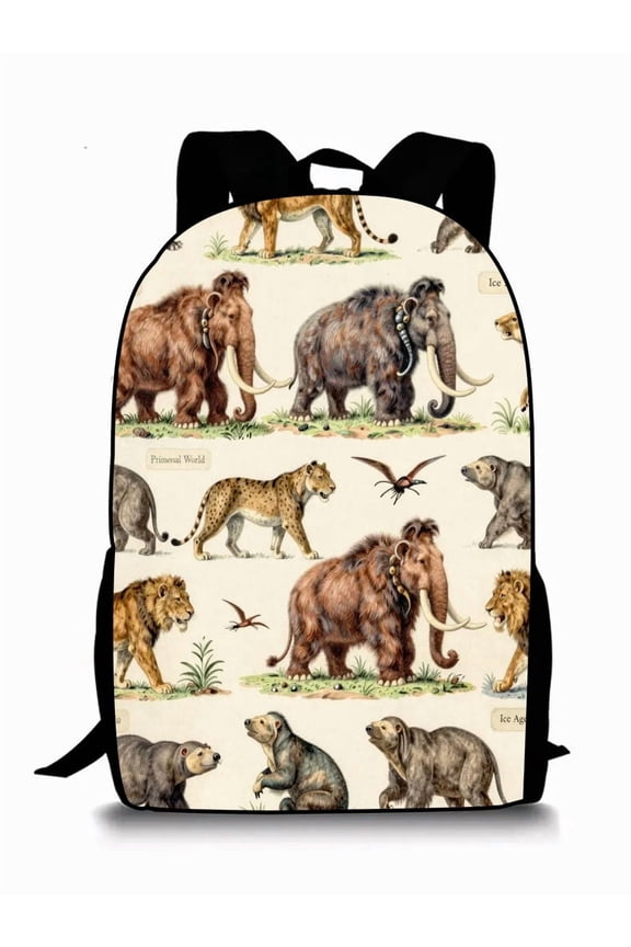 Primeval Animal Theme Backpack for Customized School Bag for Back to School Season Lightweight Water Resistant Bookbag