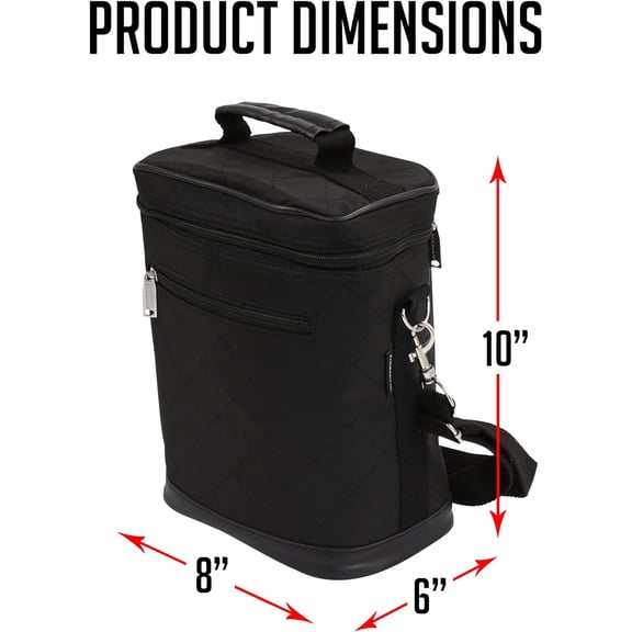 Primeware 6 Pack Bottle Beer Bag Thick Insulation Keeps Drinks Cold Multi-Use for Water, Beer, Coffee or Any Other Beverage, BYOB & Barbecues (Black)
