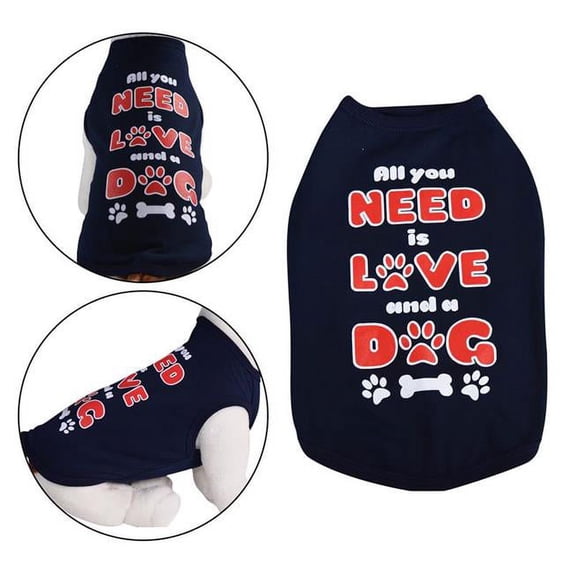 Primeware 6111-LG All You Need Dog Navy Blue Shirt - Large