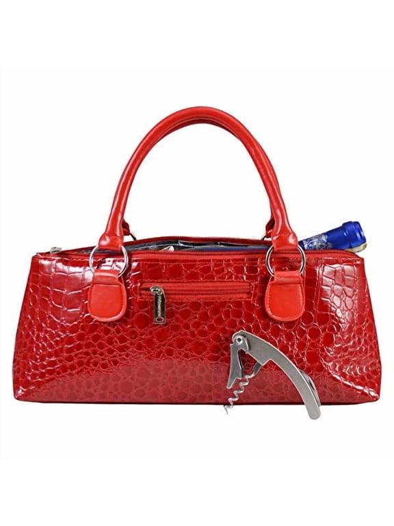 Wine Clutch Bag (Thermal Insulated) Trendy Womens Carry Tote | Holds Red & White 750mL Bottles | Trendy Fashion | Incl. Portable Waiter-Style Corkscrew