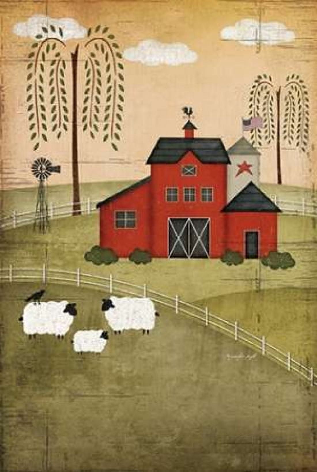 Primitive Barn Canvas Art - Jennifer Pugh (12 x 18)