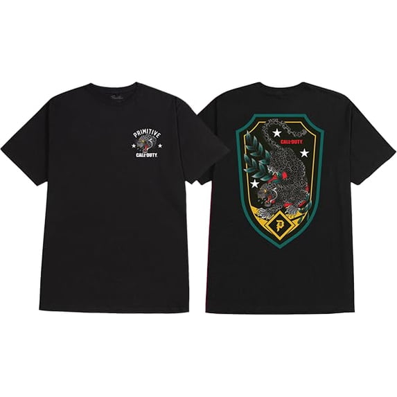 Primitive Black Jaguar Large Size T-Shirt Black