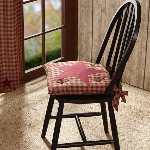 Primitive Chair Pad Country Star Seat Cushion TCC Brands