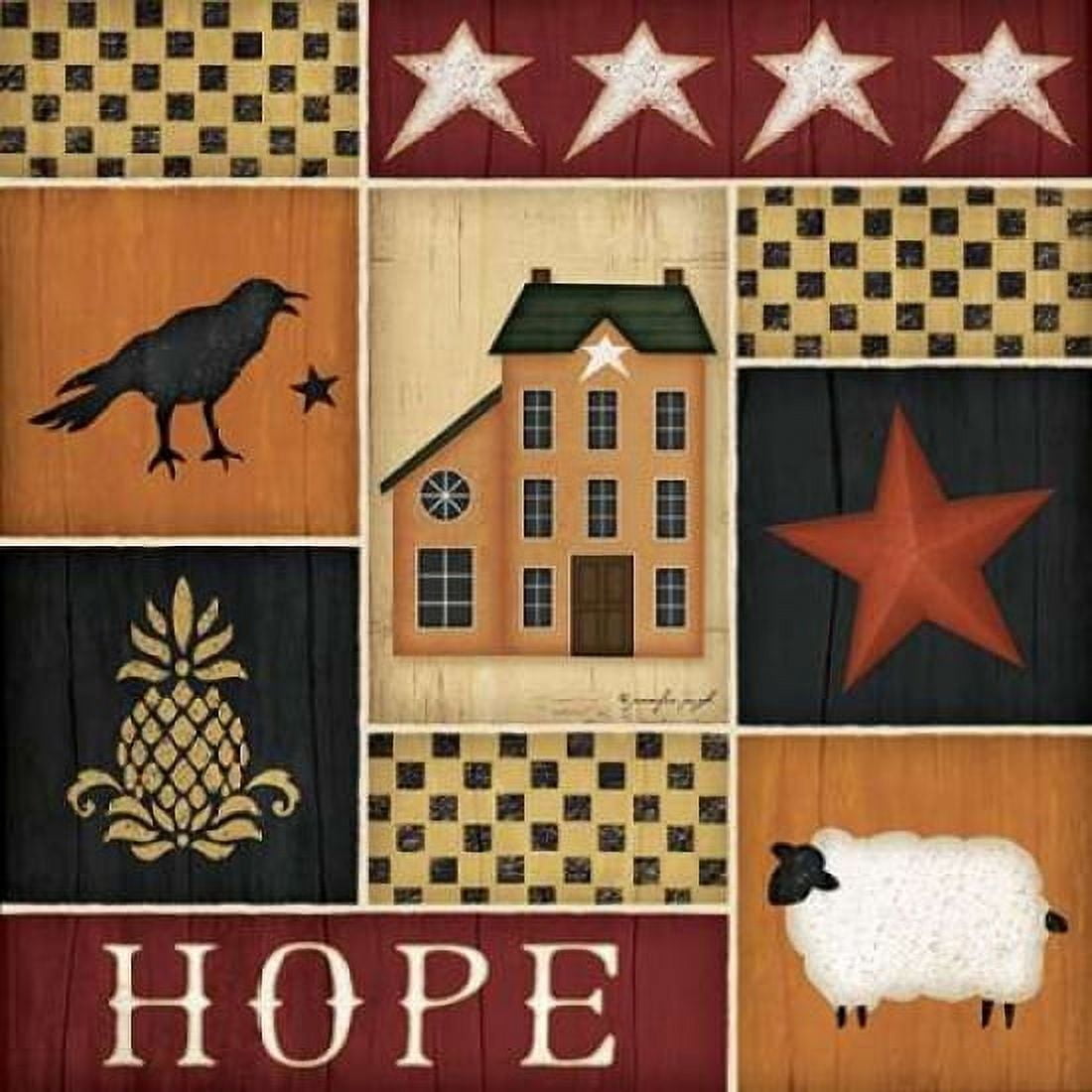 Primitive Collage I Canvas Art - Jennifer Pugh (24 x 24)