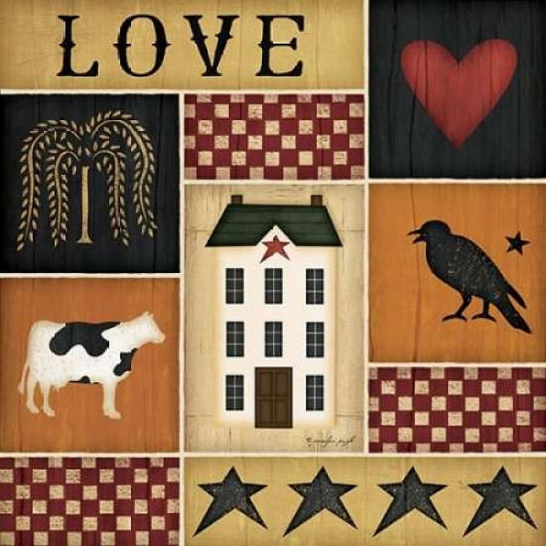 Primitive Collage II Canvas Art - Jennifer Pugh (24 x 24)