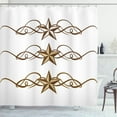 thumbnail image 1 of Primitive Country Shower Curtain, Western Stars Scroll Design Ornate Swirls Antique Artistic Print, Fabric Bathroom Set with Hooks, 69W X 70L Inches, Brown Pale Coffee, by Ambesonne, 1 of 2
