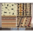thumbnail image 1 of Ambesonne Tribal Curtains 2 Panel Set, Prehistoric Native Animals, 108" x 84", Black Beige, 1 of 3