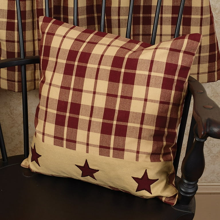 Country House Collection Burgundy Farmhouse Star 16 Pillow