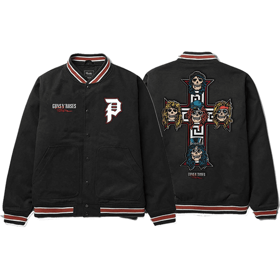 Primitive Gn'R Cross Varsity Jacket M-Black