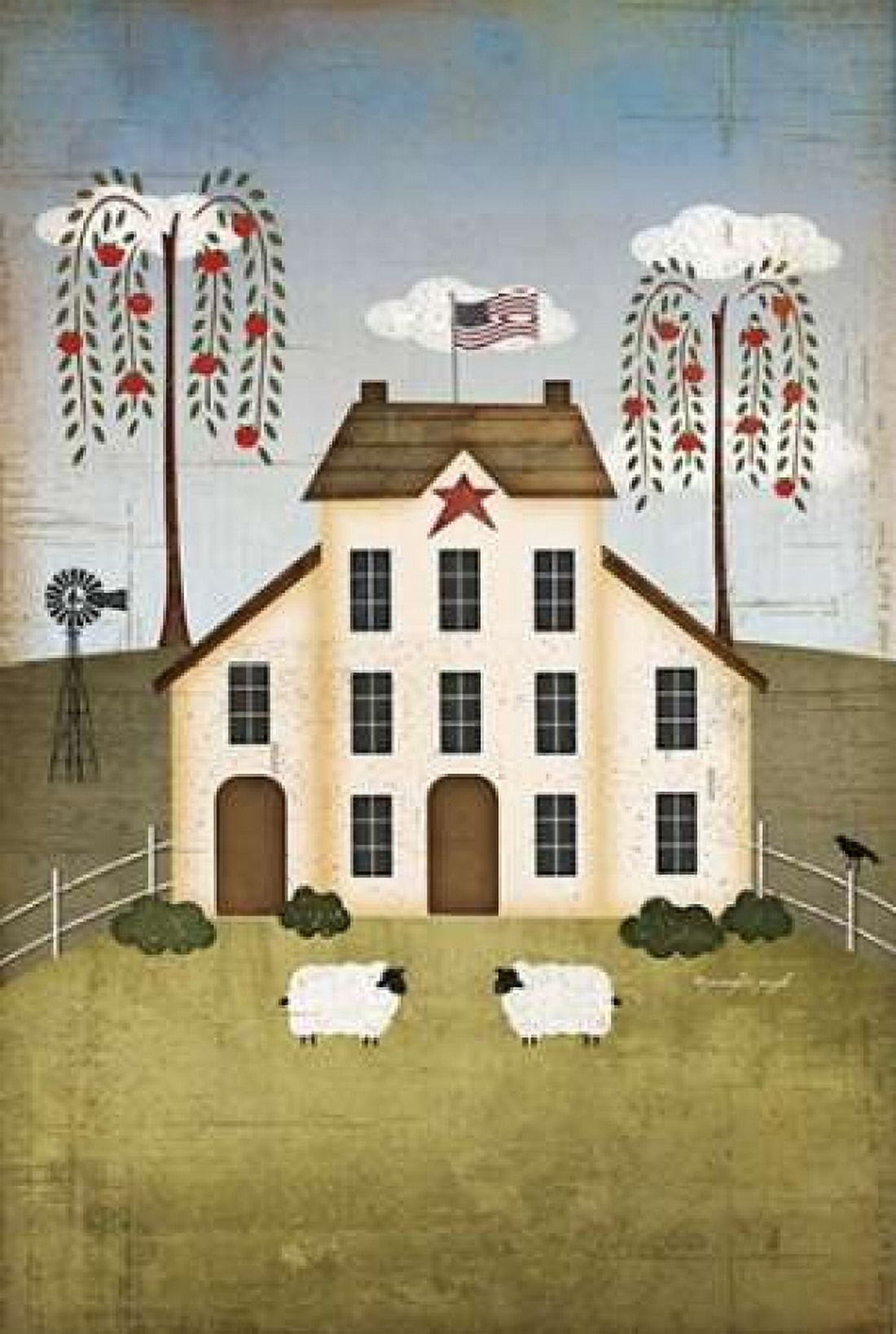 Primitive House Canvas Art - Jennifer Pugh (12 x 18)