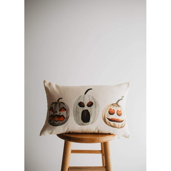 Primitive Jack o Lantern Lumbar Pillow Cover | 18x12 Halloween Décor | Fall Decor | Room Decor | Decorative Pillows | Gift for her