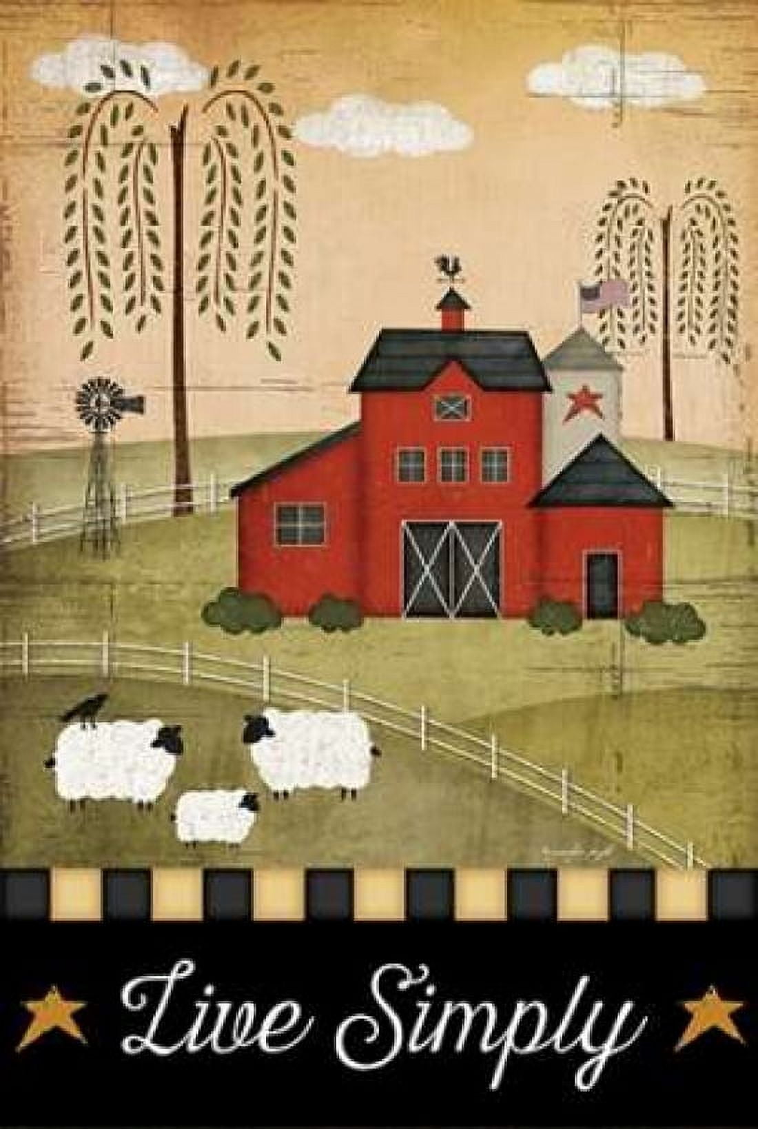 Primitive Live Simply Canvas Art - Jennifer Pugh (24 x 36)