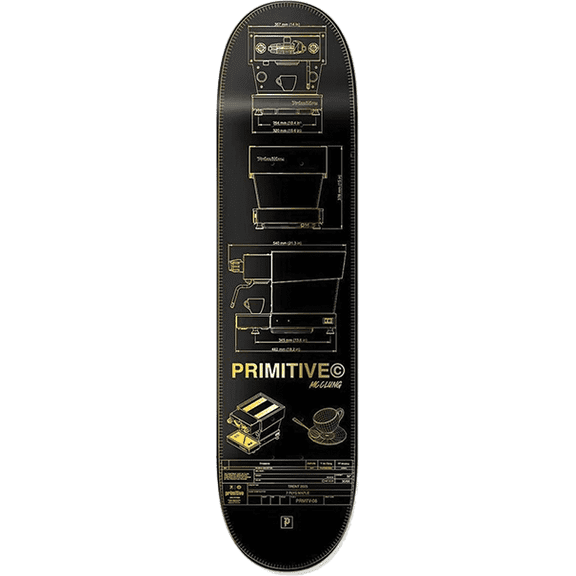 Primitive Skateboarding Mcclung Double Shot Skateboard Deck 8.12 Black