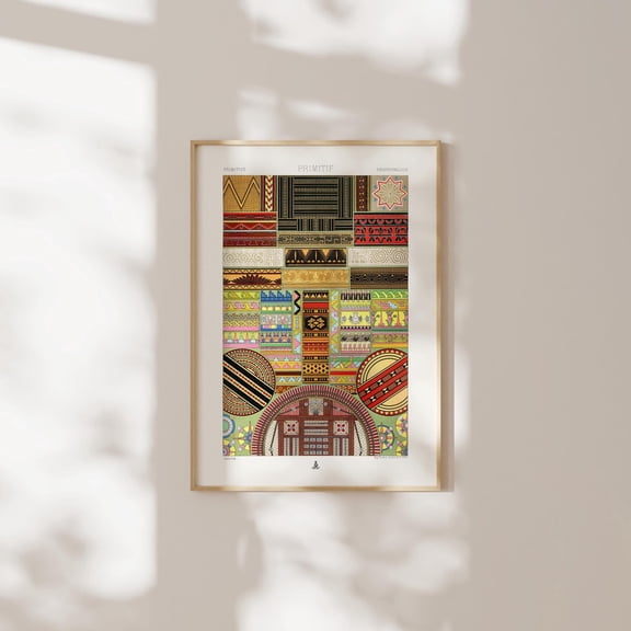 Primitive Pattern Print by Albert Racinet (Giclée Art Print from L'ornement Polychrome) Ancient Wall Art / Home Decor available, Poster Only