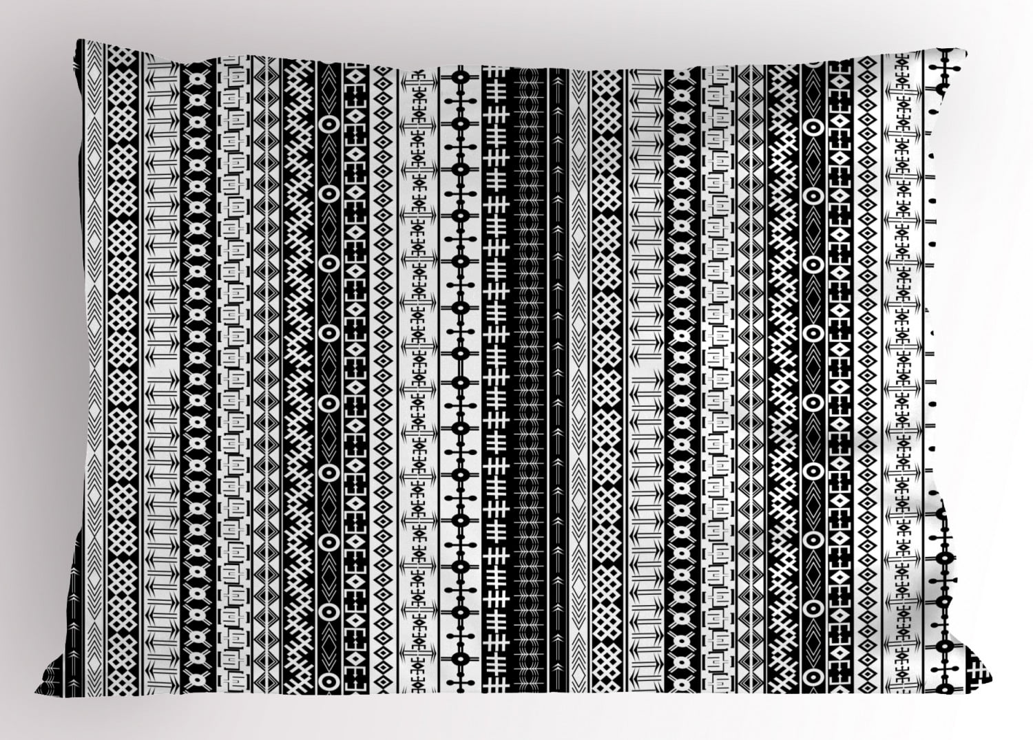 Black and White Geometric Tribal Polyester Pillow Sham