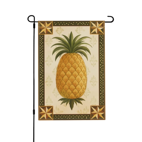 Primitive Pineapple Garden Flag For Yard 12x18 in