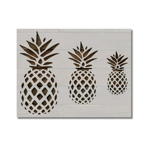 Primitive Pineapple Stencil Template 8.5 x 11 Inch for Painting on Walls, Wood, Arts and Crafts Multiple Sizes