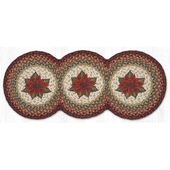 Primitive Poinsettia Jute Table Runner - Multi Color - 15 x 36 in. - Durable Design