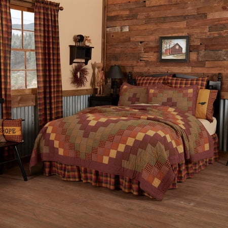 Primitive Quilt Heritage Farms Patchwork Cotton Bedroom Decor TCC Brands