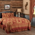 thumbnail image 1 of Primitive Quilt Set Ninepatch Star Patchwork Burgundy Tan Bedroom Decor TCC Brands, 1 of 4