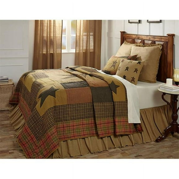 Primitive Quilt Stratton Applique Stars Patchwork Bedroom Decor TCC Brands