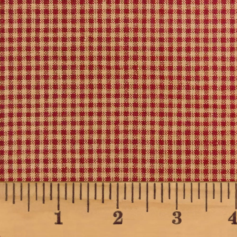 Primitive Red 2 Plaid Homespun Cotton Fabric - Sold by the Yard - JCS Fabric