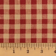 Primitive Red 5 Mini Buffalo Plaid Homespun Cotton Fabric - Sold by the Yard - JCS Fabric