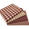 thumbnail image 1 of Primitive Red Assorted Plaid Gingham Homespun Cotton Fabric Bundle - Set of 4 Fat Quarters by JCS, 1 of 7