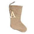 thumbnail image 1 of Primitive Red Stripe Quilted Stocking with Personalized Letter Charm by Marilee Home, 1 of 8