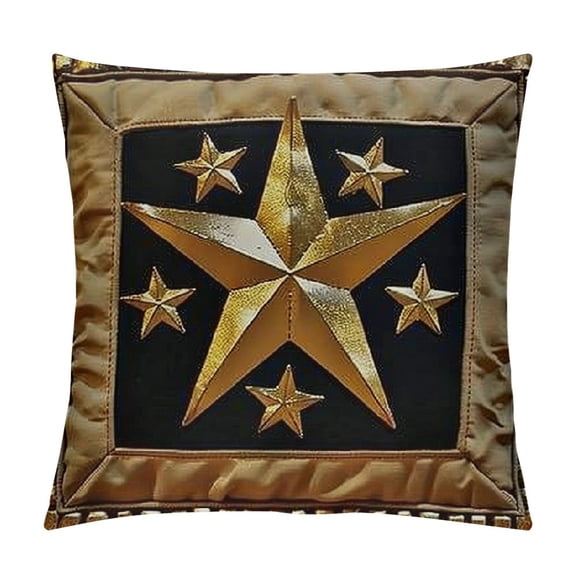 Primitive Rusty Metal Barn Star Throw Pillow Cover,Rustic Vintage Decorative Cushion Case,Home Couch Spring Summer Fall Autumn Winter Halloween Christmas Decor Gift Soft Pillowcase