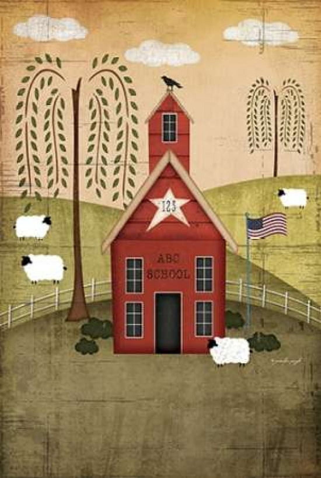Primitive School Canvas Art - Jennifer Pugh (24 x 36)