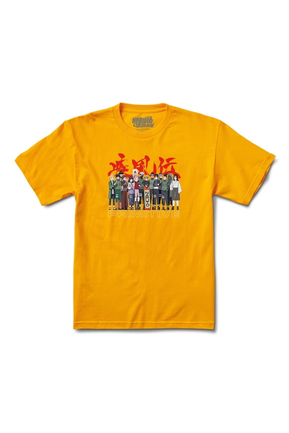 Primitive Skate Apparel Men's X Naruto Shippuden Leaf Village Tee T-Shirt (Large, Gold)