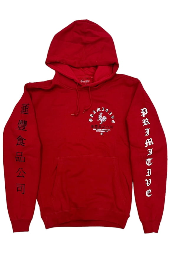 Skate Men's X Huy Fong Sriracha Hot Sauce Spicy Hoodie Sweatshirt (Large, Red)