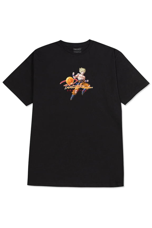 Skate X Dragon Ball Z Men's T-Shirt Comeback Super Saiyan Goku Tee (Small, Black)