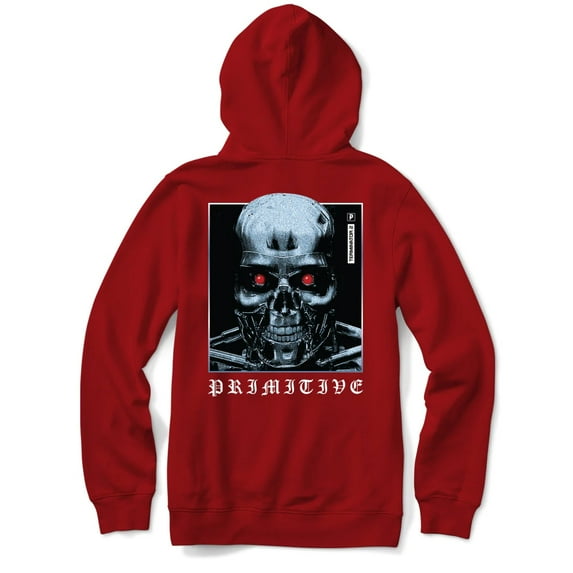Primitive Skateboarding Apparel Men's X Terminator 2 Judgement Day Machine Hoodie Sweatshirt (Medium, Red)