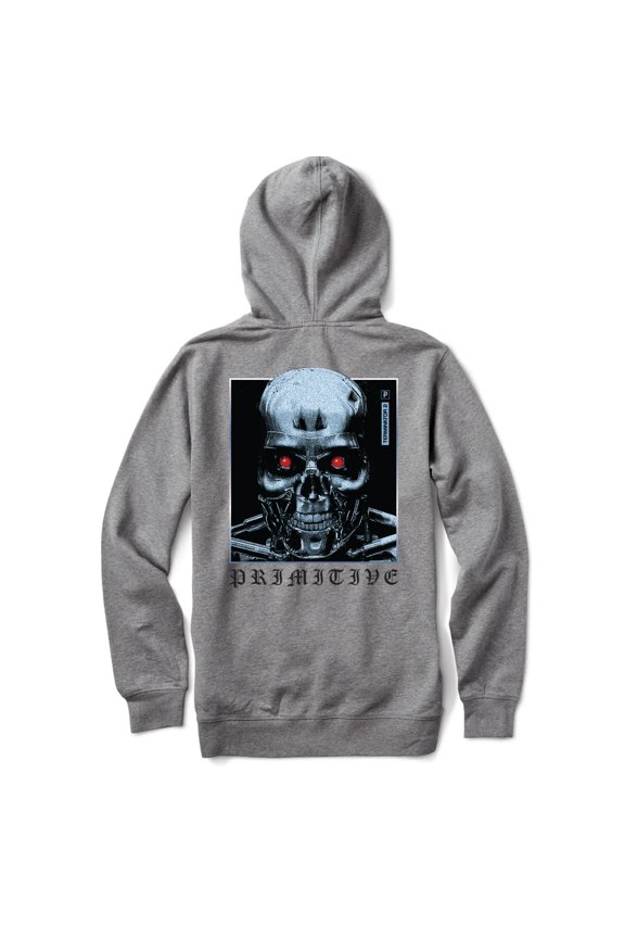 Apparel Men's X Terminator 2 Judgement Day Machine Hoodie Sweatshirt (X-Large, Heather Grey)