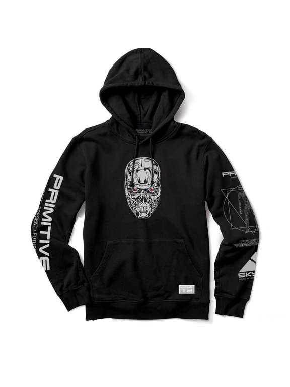 Apparel Men's X Terminator 2 Skynet Black Hoodie Sweatshirt (2XL)