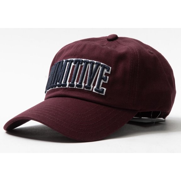 Primitive Skateboarding Men's Collegiate Arch Embroidered Strapback Hat Cap (Burgundy)