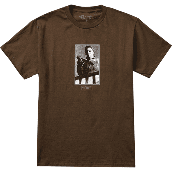 Primitive Skateboarding Slasher Short Sleeve T-Shirt Brown, Small, Men's