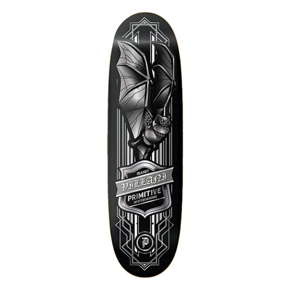Primitive Skateboarding Villan Bat Skateboard Deck - 9.12" Black (Deck Only)