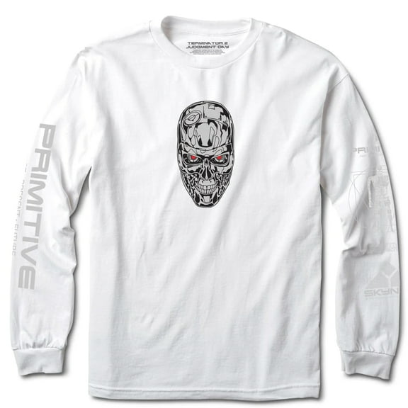 Primitive Skynet Terminator 2 Men's Long Sleeve T-Shirt White (Large)