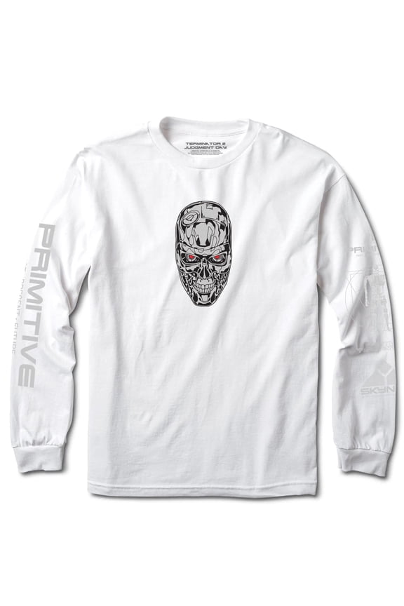 Skynet Terminator 2 Men's Long Sleeve T-Shirt White (Medium)