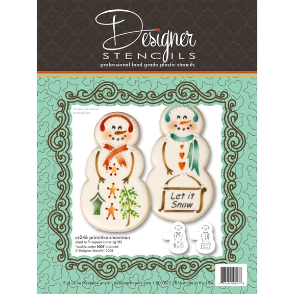 Primitive Snowman Stencil Set (no cutter) by Designer Stencils