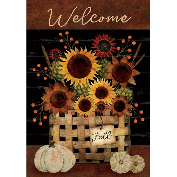 Primitive Sunflowers 5266 Decorative Flag